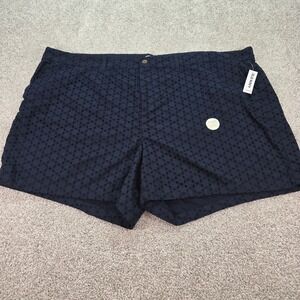 Old Navy Womens Plus Size 28 Navy Blue‎ Eyelet Smooth & Slim Shorts NWT
